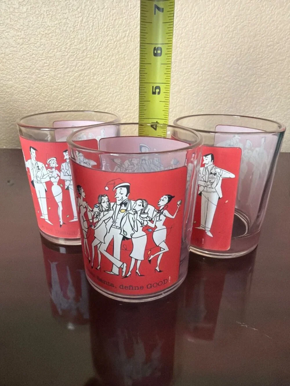 Mud Pie Mildly Inappropriate Christmas Bar Glasses Set of 3 Holiday Cocktail